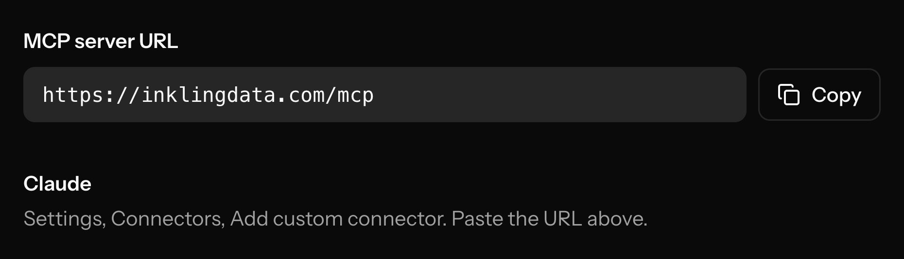 The MCP server URL and setup for Claude, Claude Code and Codex