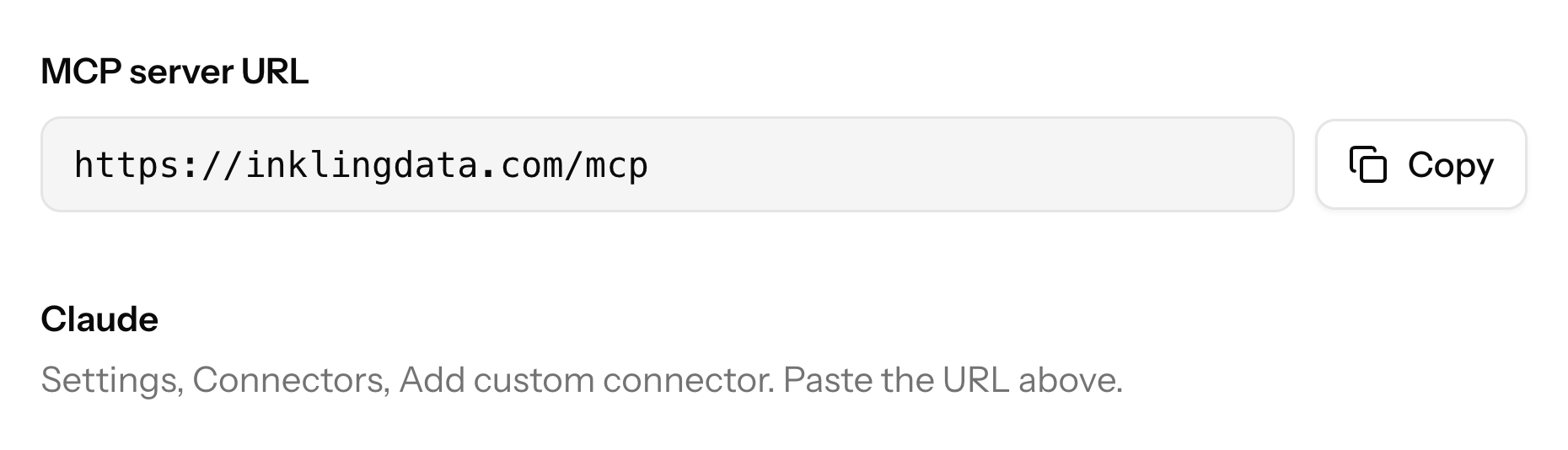 The MCP server URL and setup for Claude, Claude Code and Codex